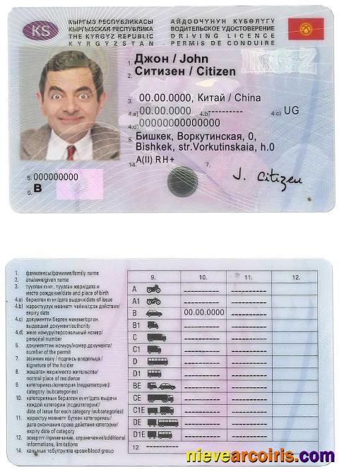 Kyrgyzstan driving license